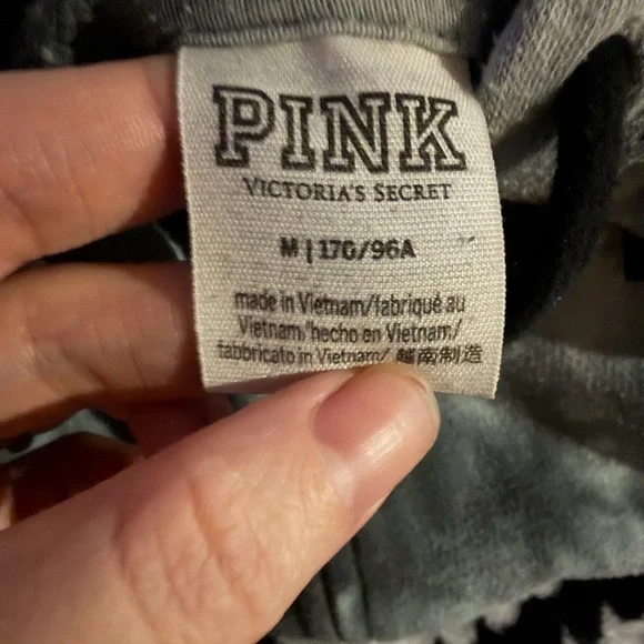 PINK Victoria's Secret Black and Gray Hoodie - Picture 4 of 4
